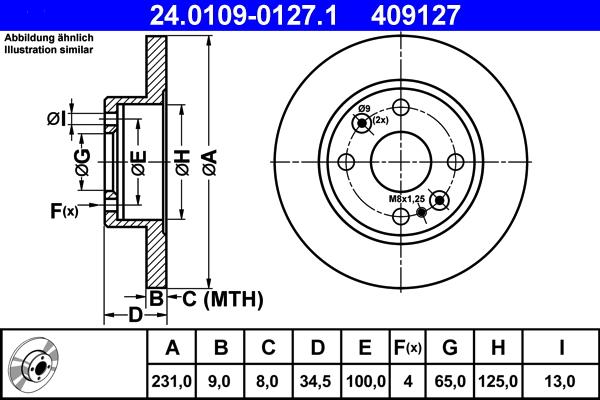 ATE 24.0109-0127.1 - Brake Disc www.parts5.com