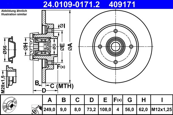 ATE 24.0109-0171.2 - Disc frana www.parts5.com