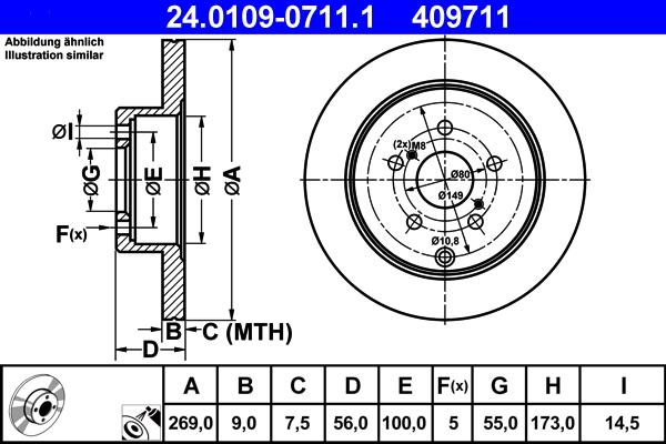 ATE 24.0109-0711.1 - Disc frana www.parts5.com