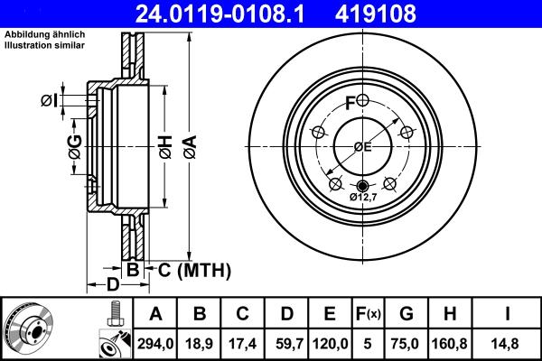 ATE 24.0119-0108.1 - Тормозной диск www.parts5.com