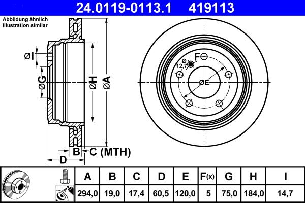 ATE 24.0119-0113.1 - Тормозной диск www.parts5.com