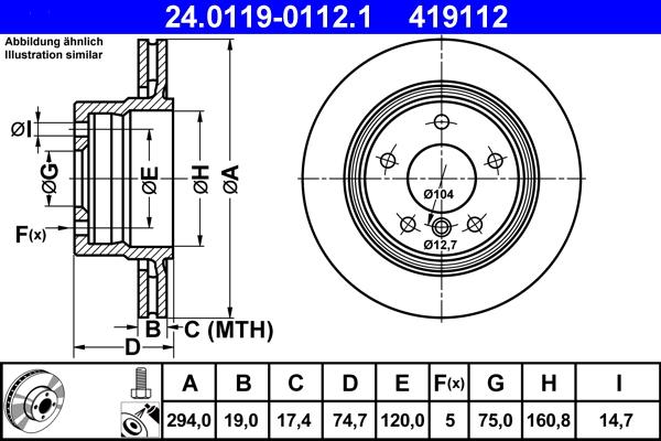 ATE 24.0119-0112.1 - Тормозной диск www.parts5.com