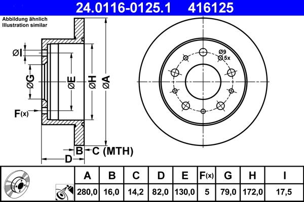 ATE 24.0116-0125.1 - Тормозной диск www.parts5.com