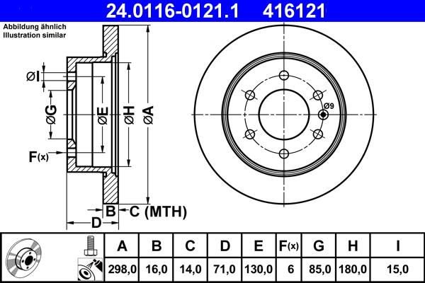 ATE 24.0116-0121.1 - Disc frana www.parts5.com