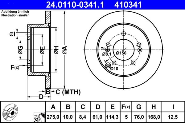 ATE 24.0110-0341.1 - Brake Disc www.parts5.com