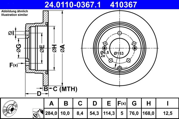 ATE 24.0110-0367.1 - Disc frana www.parts5.com