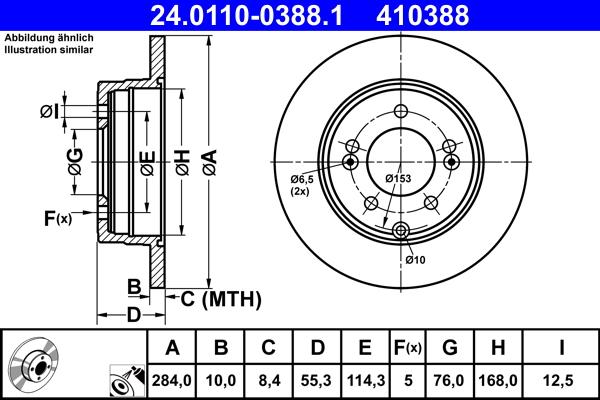 ATE 24.0110-0388.1 - Disc frana www.parts5.com