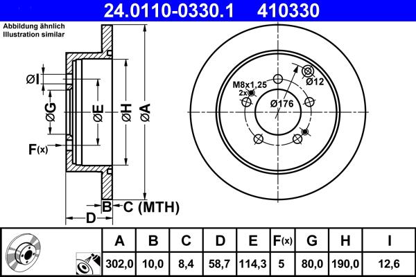 ATE 24.0110-0330.1 - Brake Disc www.parts5.com