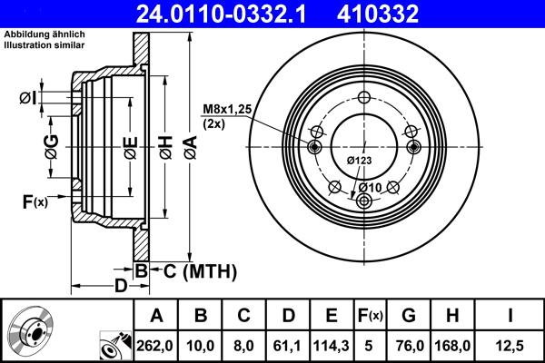 ATE 24.0110-0332.1 - Brake Disc parts5.com