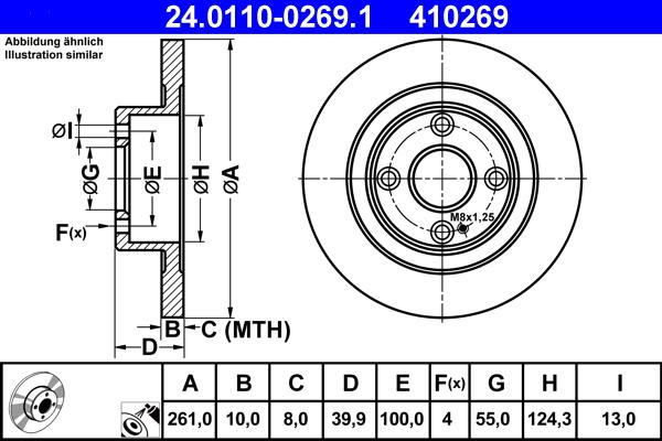 ATE 24.0110-0269.1 - Disc frana www.parts5.com