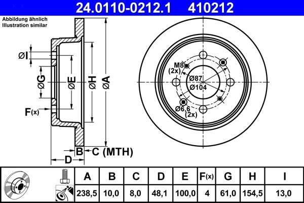 ATE 24.0110-0212.1 - Disc frana www.parts5.com