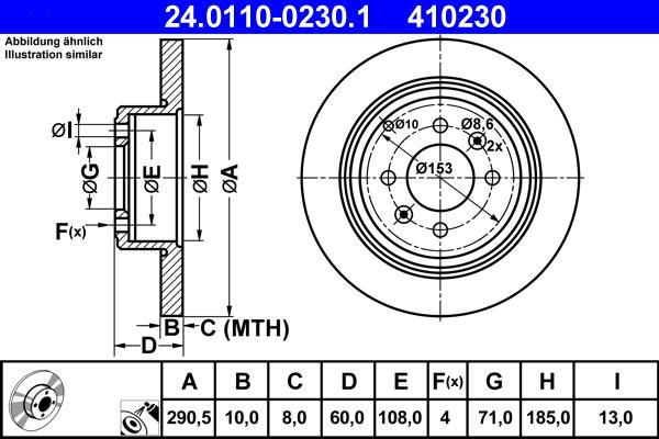 ATE 24.0110-0230.1 - Disque de frein www.parts5.com