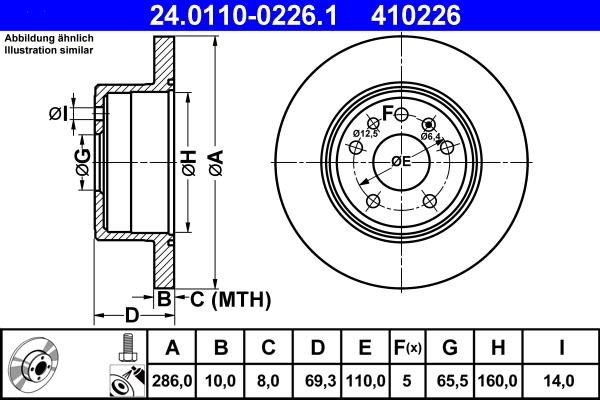 ATE 24.0110-0226.1 - Тормозной диск www.parts5.com