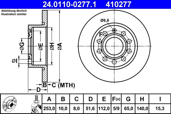 ATE 24.0110-0277.1 - Δισκόπλακα www.parts5.com