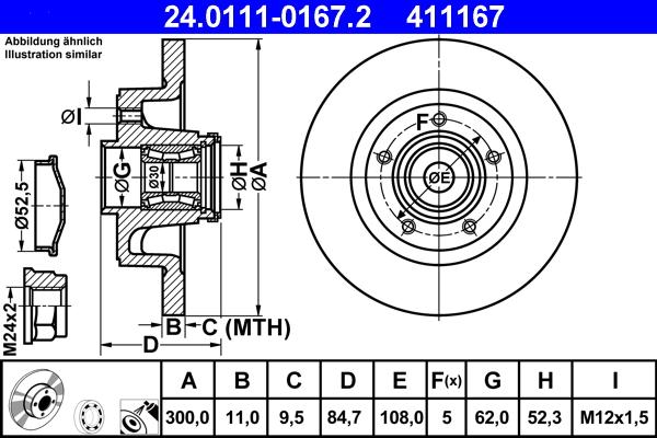 ATE 24.0111-0167.2 - Тормозной диск www.parts5.com