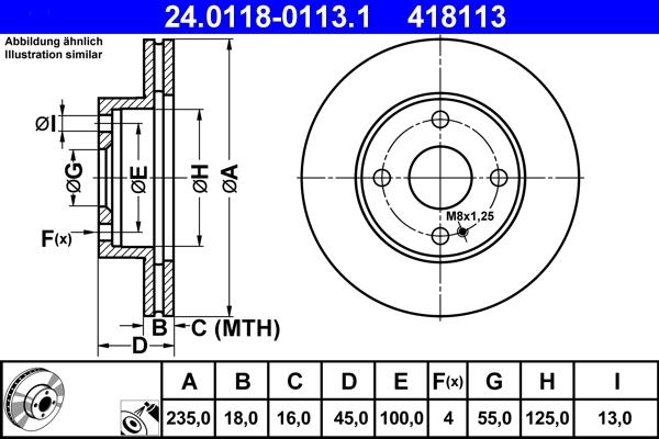 ATE 24.0118-0113.1 - Brake Disc www.parts5.com