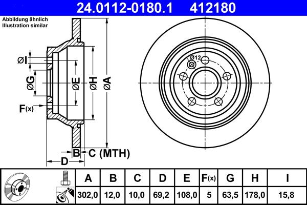 ATE 24.0112-0180.1 - Brake Disc www.parts5.com