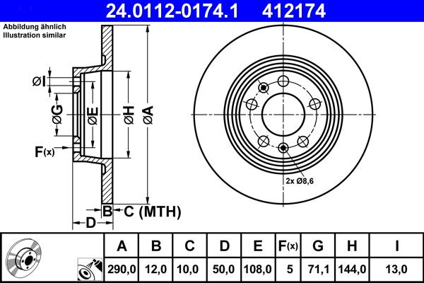 ATE 24.0112-0174.1 - Brake Disc www.parts5.com