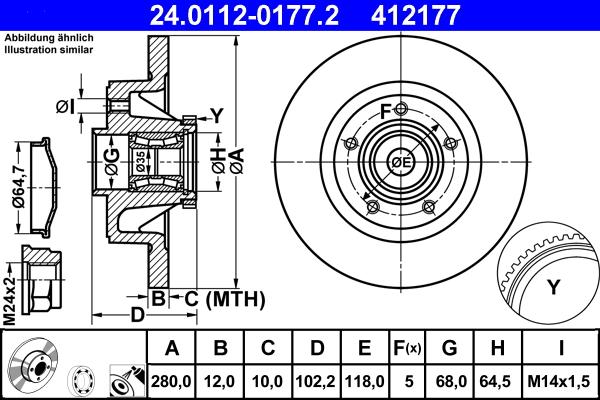 ATE 24.0112-0177.2 - Jarrulevy www.parts5.com