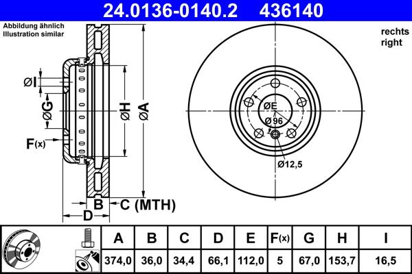 ATE 24.0136-0140.2 - Brake Disc www.parts5.com