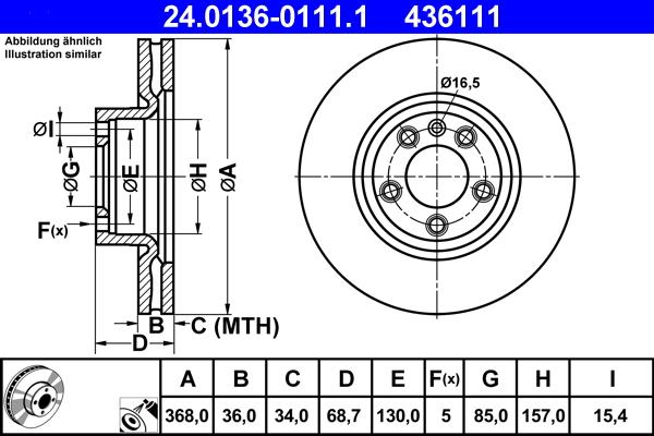 ATE 24.0136-0111.1 - Disc frana www.parts5.com