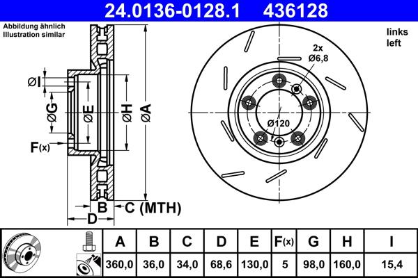 ATE 24.0136-0128.1 - Brake Disc www.parts5.com