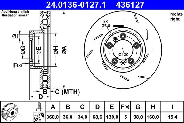 ATE 24.0136-0127.1 - Brake Disc www.parts5.com