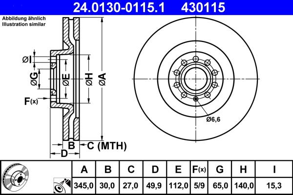 ATE 24.0130-0115.1 - Brake Disc www.parts5.com