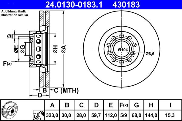 ATE 24.0130-0183.1 - Brake Disc www.parts5.com