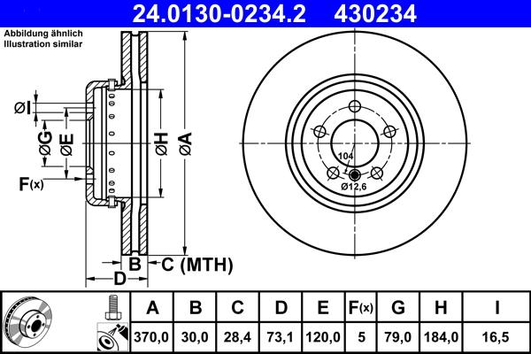 ATE 24.0130-0234.2 - Brake Disc parts5.com