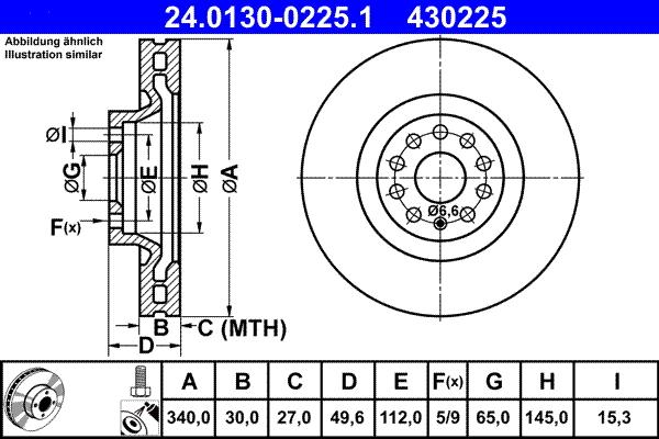 ATE 24.0130-0225.1 - Brake Disc www.parts5.com