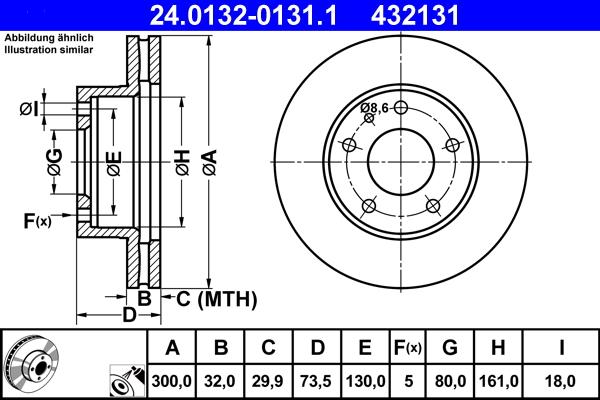 ATE 24.0132-0131.1 - Brake Disc www.parts5.com