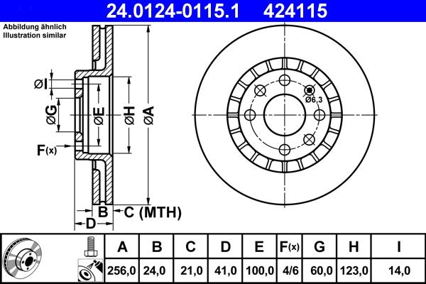 ATE 24.0124-0115.1 - Kočioni disk www.parts5.com