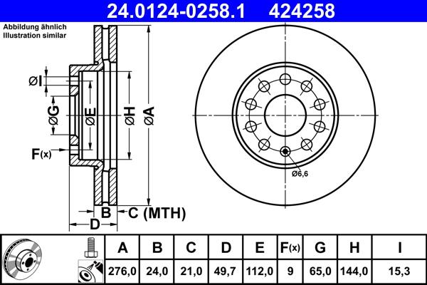 ATE 24.0124-0258.1 - Bremsscheibe www.parts5.com