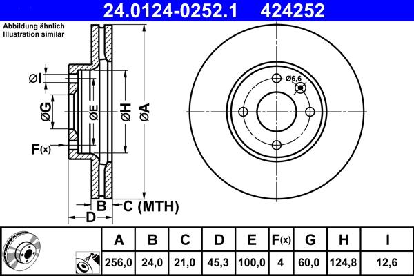 ATE 24.0124-0252.1 - Disc frana www.parts5.com