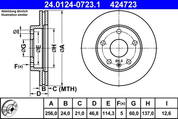 ATE 24.0124-0723.1 - Brake Disc www.parts5.com