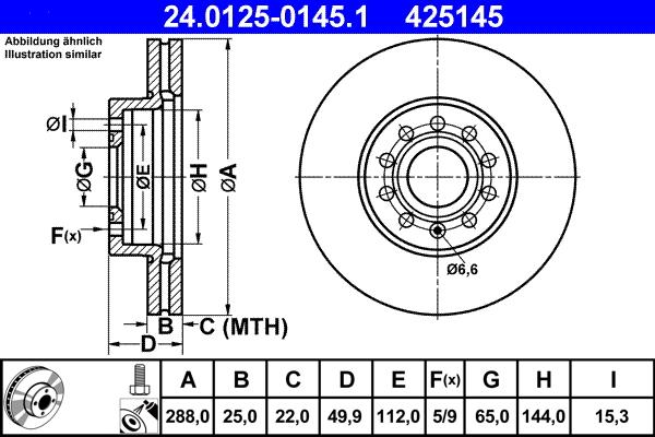 ATE 24.0125-0145.1 - Disc frana www.parts5.com