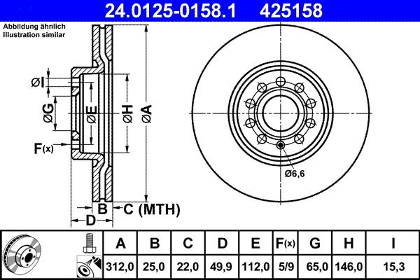 ATE 24.0125-0158.1 - Disc frana www.parts5.com