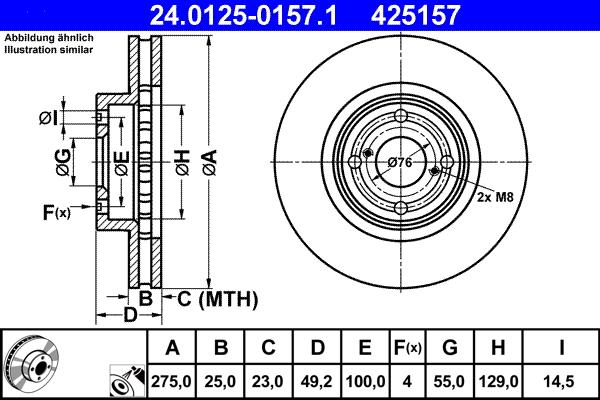 ATE 24.0125-0157.1 - Тормозной диск www.parts5.com