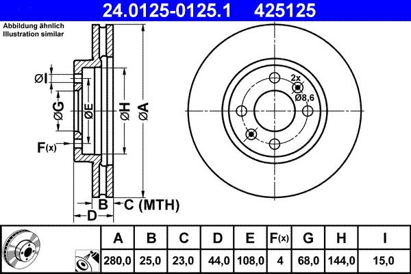 ATE 24.0125-0125.1 - Brake Disc www.parts5.com