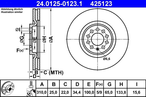 ATE 24.0125-0123.1 - Kočioni disk www.parts5.com