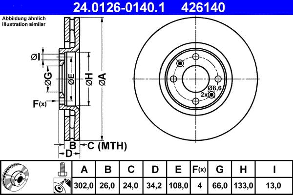 ATE 24.0126-0140.1 - Brake Disc www.parts5.com