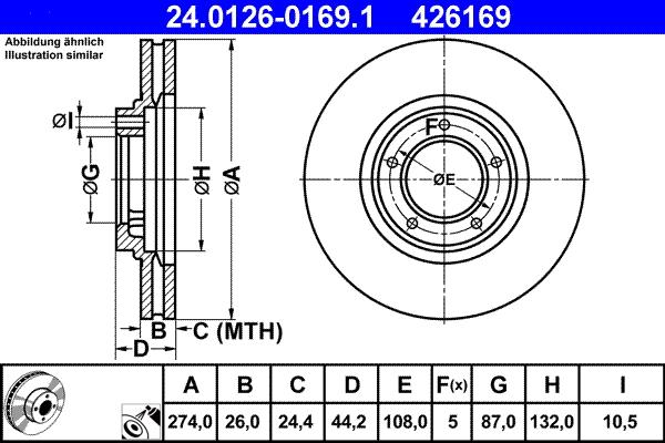 ATE 24.0126-0169.1 - Zavorni kolut www.parts5.com