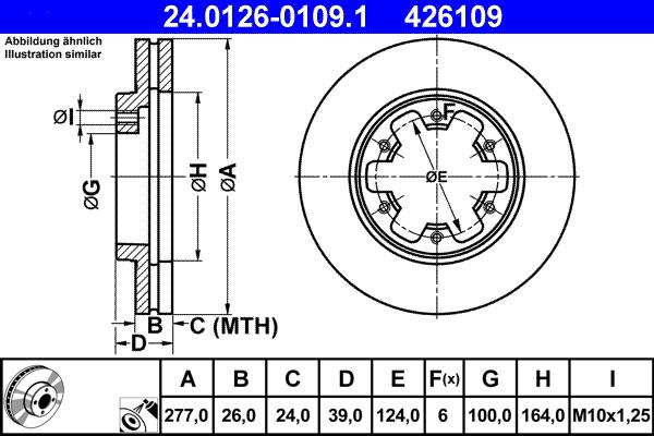 ATE 24.0126-0109.1 - Brake Disc parts5.com