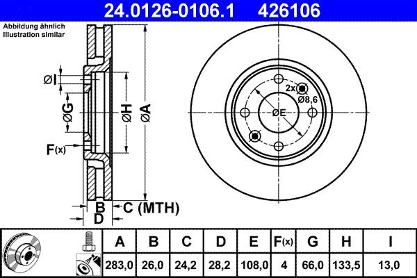 ATE 24.0126-0106.1 - Brake Disc www.parts5.com