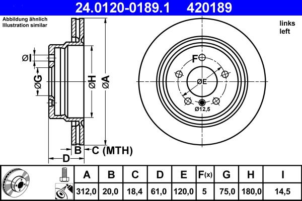 ATE 24.0120-0189.1 - Disc frana www.parts5.com