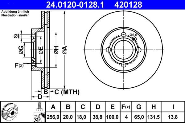 ATE 24.0120-0128.1 - Disc frana www.parts5.com