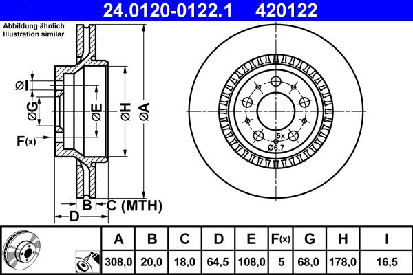 ATE 24.0120-0122.1 - Brake Disc www.parts5.com