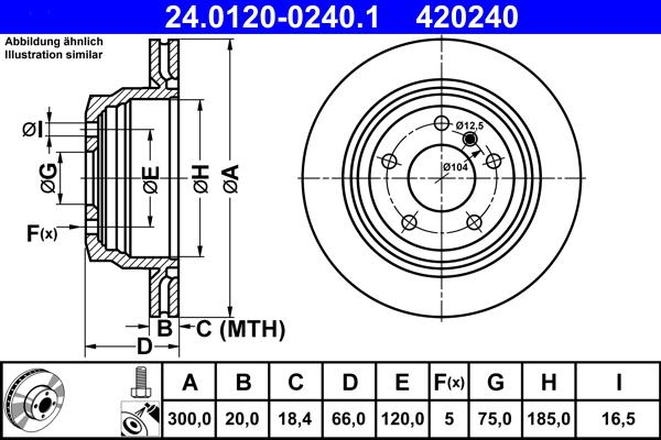 ATE 24.0120-0240.1 - Brake Disc parts5.com