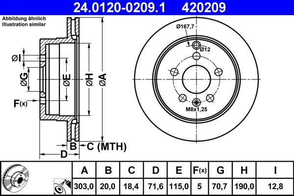 ATE 24.0120-0209.1 - Disc frana www.parts5.com